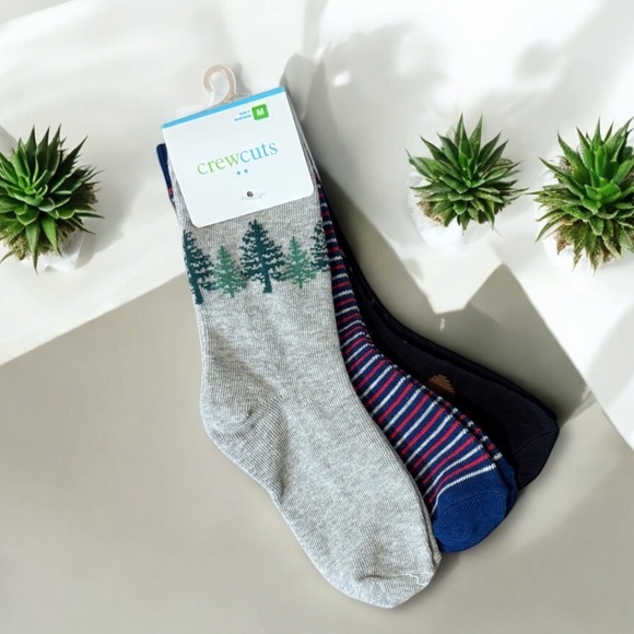 🆕Kids | J. Crew Three Socks Set with Bears, Trees Pattern and Striped Design - Picture 2 of 13